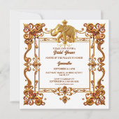 インディアンゾウ金ゴールド白華美ブライダルシャワー シーズンカード (正面)