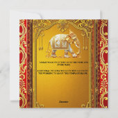 インディアンゾウ金ゴールド赤の豪華なブライダルシャワー シーズンカード (裏面)