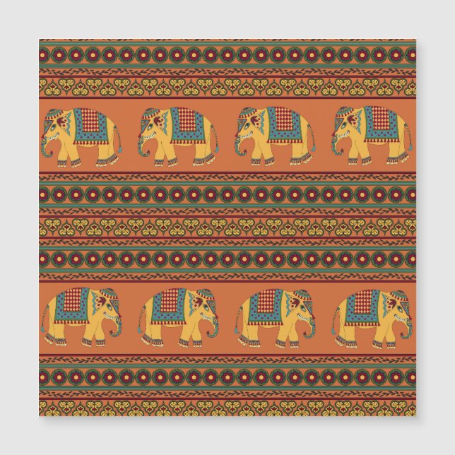 インディアンゾウ、オレンジ伝統的のシームレス。 (正面)