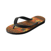 インディアンゾウ、オレンジ伝統的のシームレス。 キッズビーチサンダル (アングル)