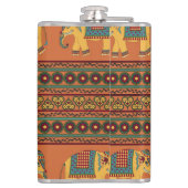 インディアンゾウ、オレンジ伝統的のシームレス。 フラスク (裏面)