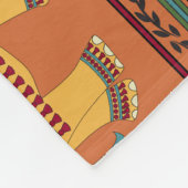 インディアンゾウ、オレンジ伝統的のシームレス。 フリースブランケット (角)