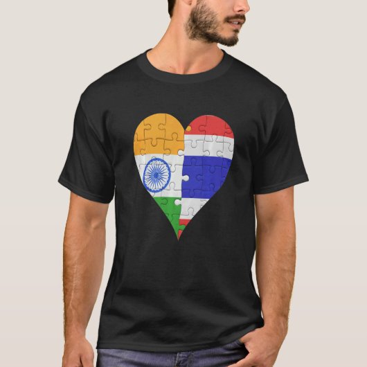 インディアンタイ国旗のハート Tシャツ (正面)