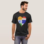 インディアンタイ国旗のハート Tシャツ (正面フル)