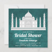インディアンタエレガントジマハルブライダルシャワー招待状 招待状 (正面)