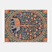 インディアンタペストリーとライフツリーと象 – ラッピングペーパーシート (正面2)