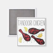 インディアンタンドーリチキンフードイラストレーションアート マグネット (正面/裏面)