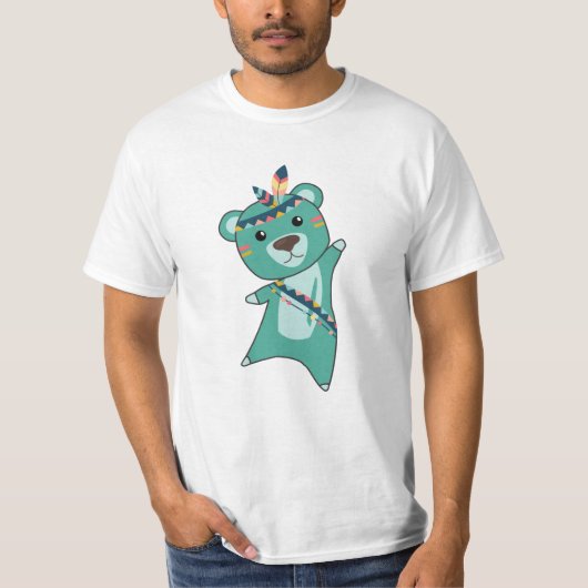 インディアンターコイズベアカーニバルテディフェザー Tシャツ (正面)
