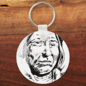 インディアンチーフインクスケッチやる気を起こさせる キーホルダー (正面)