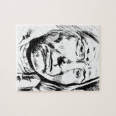 インディアンチーフインクスケッチやる気を起こさせる ジグソーパズル (横)