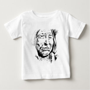 インディアンチーフインクスケッチやる気を起こさせる ベビーTシャツ