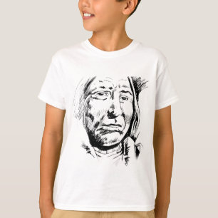 インディアンチーフインクスケッチやる気を起こさせる Tシャツ