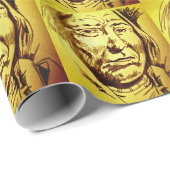 インディアンチーフインクスケッチ漫画グラフィック新規スタイル ラッピングペーパー (ロールコーナー)