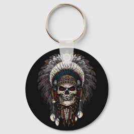 インディアンチーフスカルタトゥー キーホルダー