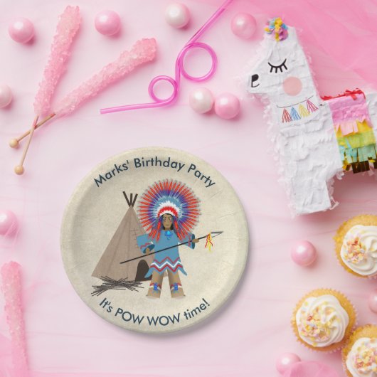 インディアンチーフバースデーパーティー紙プレート ペーパープレート (パーティー)