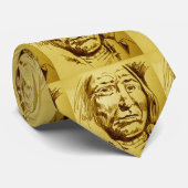 インディアンチーフペンシルスケッチブラウンイエローネクタイ ネクタイ (ロール)