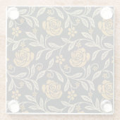 インディアンテキス伝統的ト：フローラシームレス。 ガラスコースター (裏面)