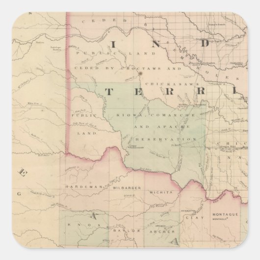 インディアンテリトリとテキサス州北西部 スクエアシール (正面)