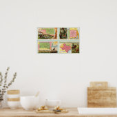 インディアンテリトリ、ニューメキシコ、サウスダコタ、テキサス州 ポスター (キッチン)