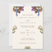 インディアンデシワイルドフラワー結婚式招待状 招待状 (正面)