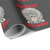 インディアントライブフェザー先住民アメリカンアートチーフ ラッピングペーパー (ロールコーナー)