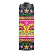 インディアントラックアートフローラのシームレスなフォークアートパターン タンブラー (正面)