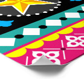 インディアントラックアートフローラシームレスフォークアートパターン ポスター (角)