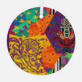 インディアントルコフェスティバルパッチワークマンダラ ガラスオーナメント (裏面)