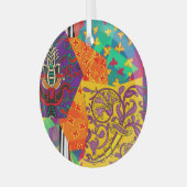 インディアントルコフェスティバルパッチワークマンダラ ガラスオーナメント (正面左)