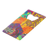 インディアントルコフェスティバルパッチワークマンダラ クレジットカード栓抜き (正面アングル)
