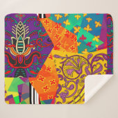 インディアントルコフェスティバルパッチワークマンダラ シェルパブランケット (正面(横))