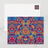 インディアンドリーム万華鏡のように千変万化するパターン ポストカード (正面/裏面)