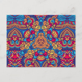 インディアンドリーム万華鏡のように千変万化するパターン ポストカード