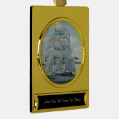 インディアンネイビー帆走練習船タランジニ ゴールドプレートバナーオーナメント (右)