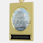 インディアンネイビー帆走練習船タランジニ ゴールドプレートバナーオーナメント (左)