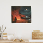 インディアンバイキャンプファイア(0744A) ポスター (キッチン)