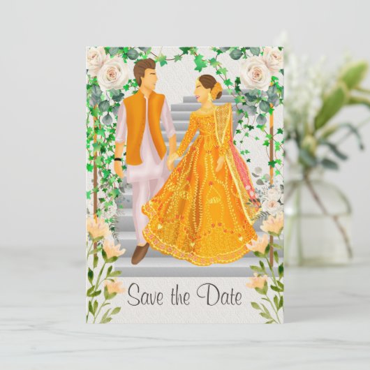 インディアンパキスタンゴールデンウェディング日付を保存 セーブザデート (スタンド正面)