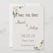 インディアンパキスタンゴールデンウェディング日付を保存 セーブザデート (裏面)