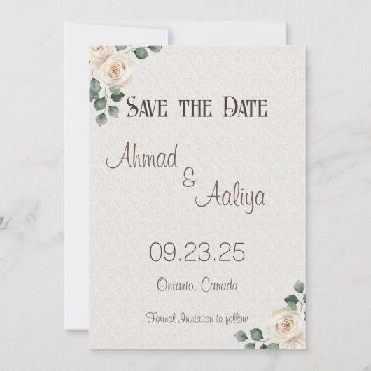 インディアンパキスタンゴールデンウェディング日付を保存 セーブザデート (裏面)