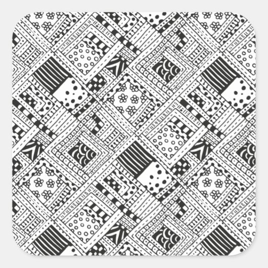 インディアンパターンドール スクエアシール (正面)