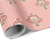 インディアンパターン（ピンクの背景） ラッピングペーパー (ロールコーナー)