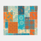 インディアンパッチワーク、シームレスなヴィンテージ背景。 フリースブランケット (正面(横))