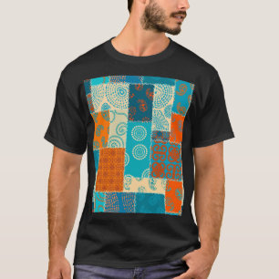 インディアンパッチワーク、シームレスなヴィンテージ背景。 Tシャツ