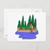 インディアンパドルカヌー ポストカード (正面/裏面)