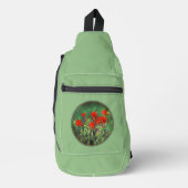 インディアンパントブ絵を描ラシのオリジナルワイルドフラワーアート スリングバッグ (正面)