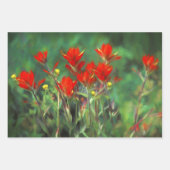 インディアンパントブ絵を描ラシのオリジナルワイルドフラワーアート ラッピングペーパーシート (正面3)