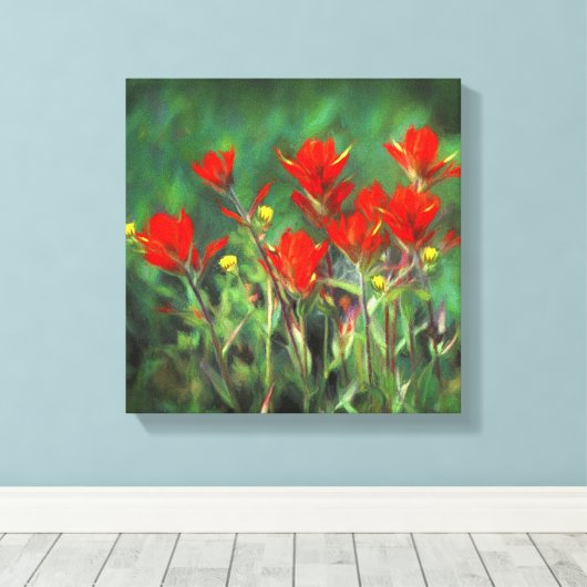 インディアンパントブ絵画ラシのオリジナル – フラワーアート キャンバスプリント (インサイチュ (ウッドフロア))