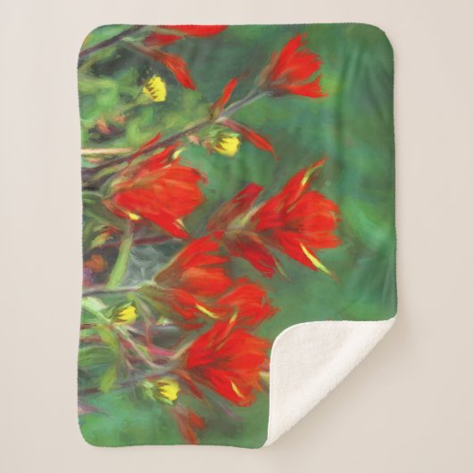 インディアンパントブ絵画ラシのオリジナル – フラワーアート シェルパブランケット (正面)