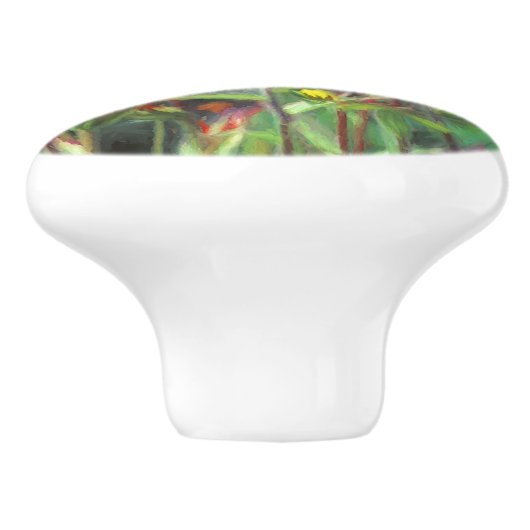 インディアンパントブ絵画ラシのオリジナル – フラワーアート セラミックノブ (側面)