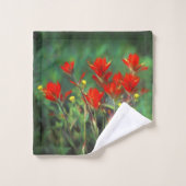 インディアンパントブ絵画ラシのオリジナル – フラワーアート バスタオルセット (ウォッシュタオル)